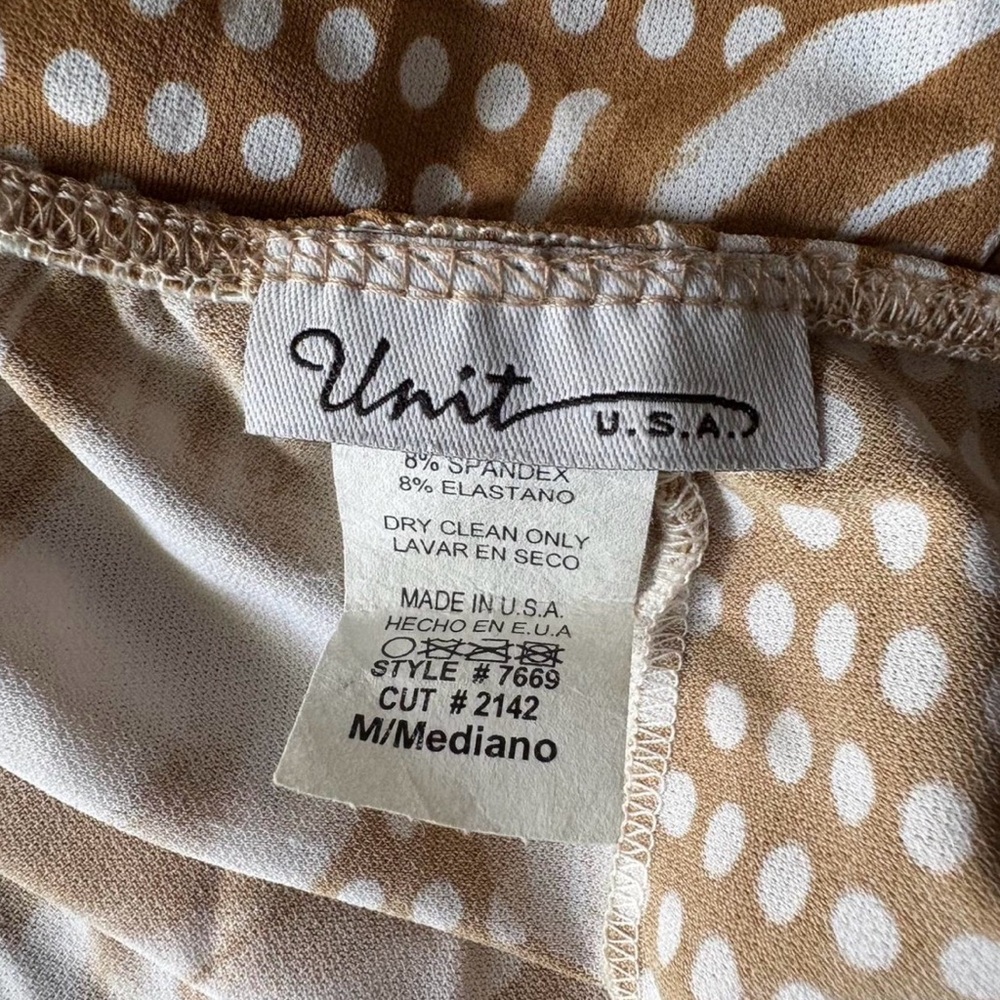 Vintage Elegant Brown and White Floral Dress - Picture 3 of 3